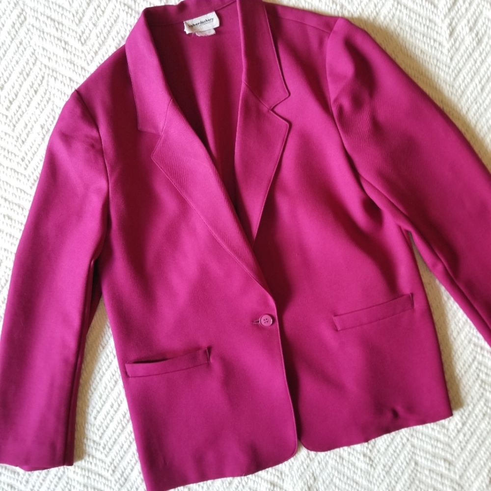Vintage 70s 80s fuchsia Haberdashery blazer
